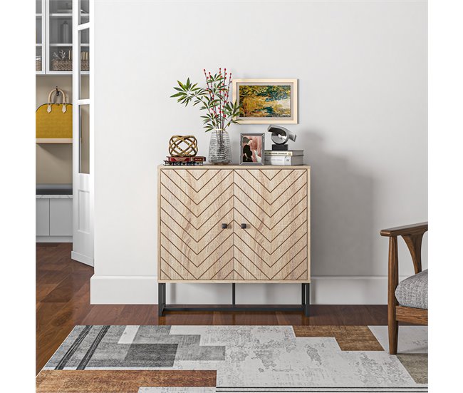 Aparador de Cocina Melamina de Madera, MDF, Metal HOMCOM Marron