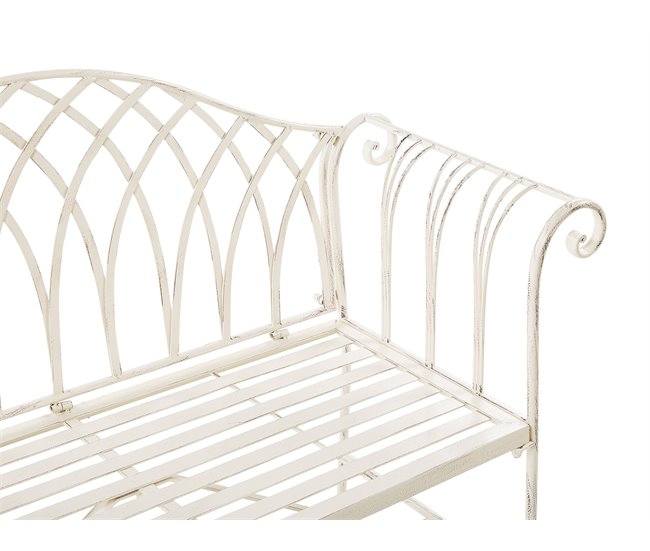 Beliani Banco Hierro MILAZZO 130x45 Blanco/ Beige