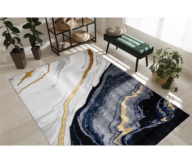 Alfombra EMERALD exclusivo 1017 glamour 240x330 Azul
