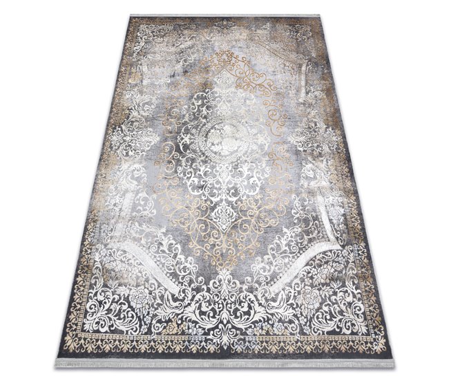 Alfombra LUCE 91 moderna Ornamento vintage Structural 115x170 Gris