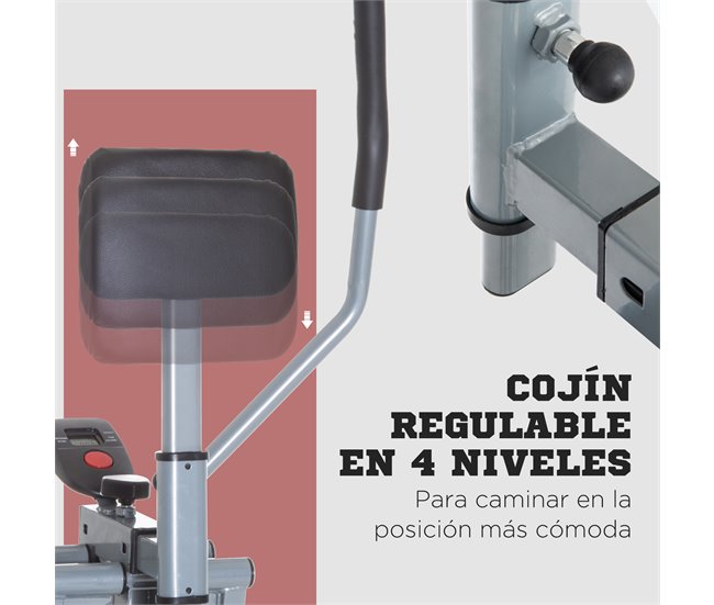 Bicicleta Elíptica Acero, ABS HOMCOM, deportes y ocio - fitness Gris