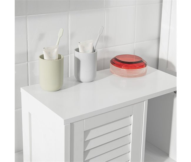 Armario de Baño con 1 Puerta y 3 estantes BZR39-W SoBuy Blanco