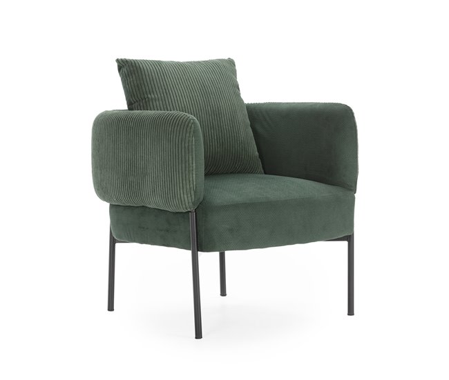 Sillón ARUNI tapizado en tela Verde
