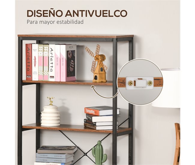 Estantería de 6 Niveles Madera y Metal HOMCOM 80 Multicolor