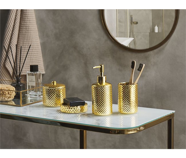 Beliani Conjunto de accesorios de baño CUMANA Beige