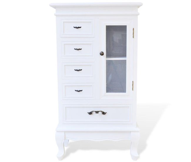 Aparador cajones estantes 4402197 Blanco/ Beige