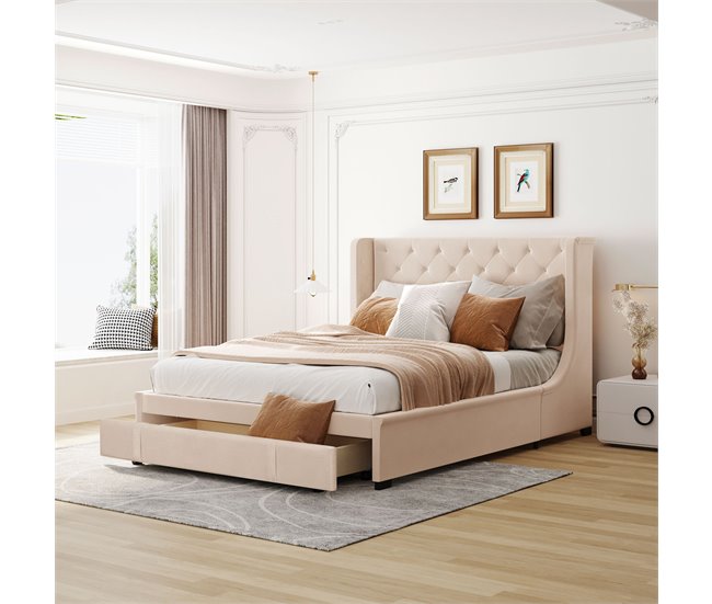 Cama con cajones 200x140 Beige