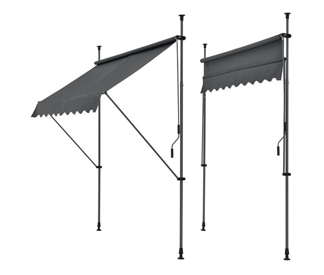 Toldo articulado con armazón enrollable 250x118 Gris
