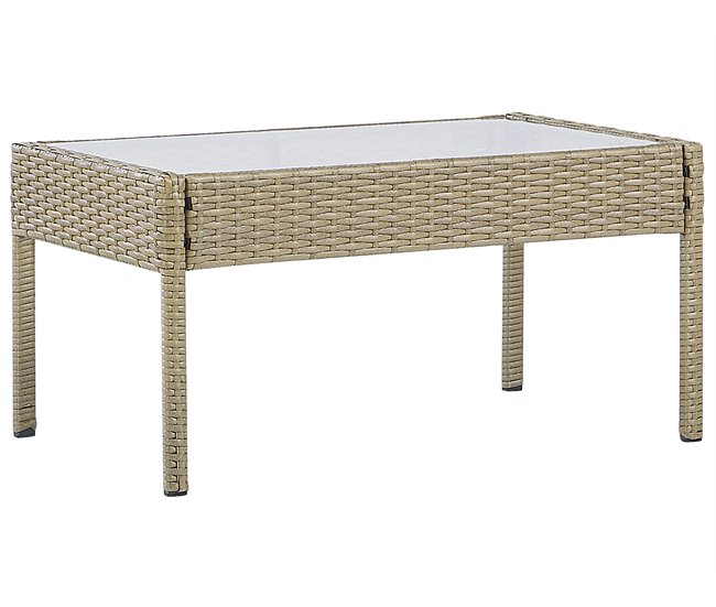 Beliani Conjunto de jardín Ratán sintético MARSALA Natural