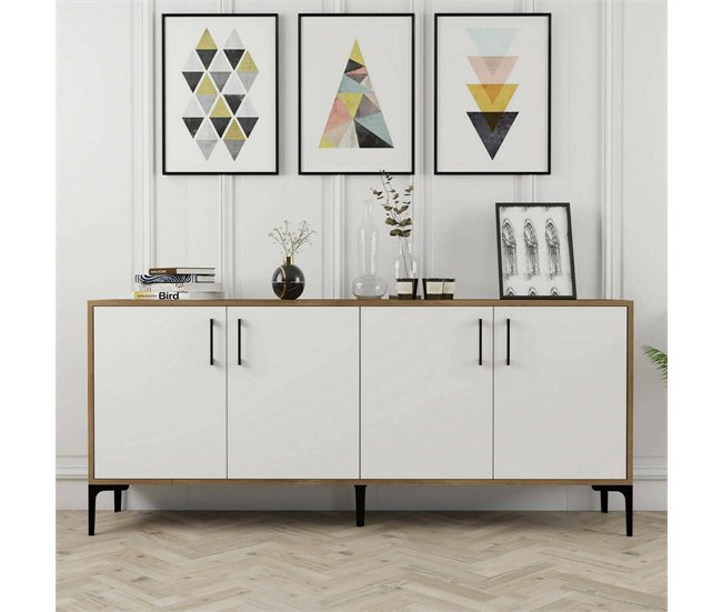 Aparador efecto madera 180 Blanco/ Madera
