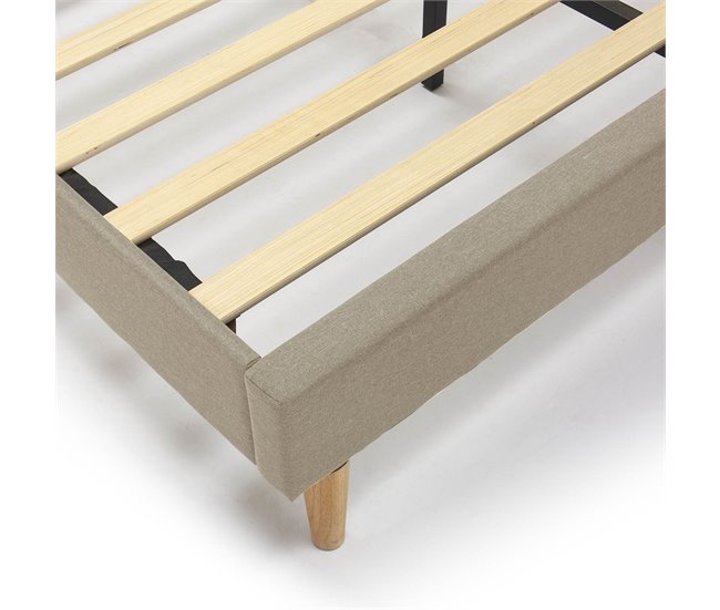 Estructura de cama tapizada Lauren 140x190 Beige