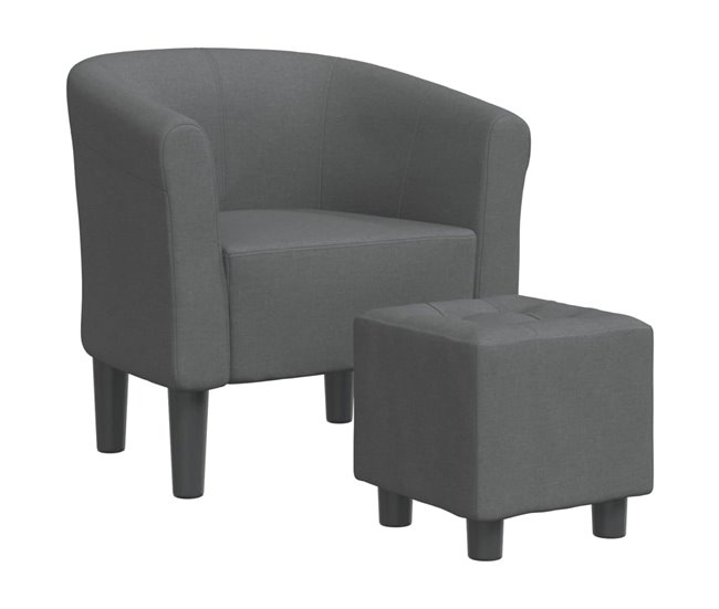 Sillón Con Diseño De Cubo Gris Oscuro