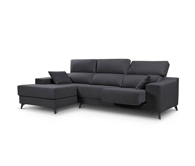 Chaise longue S con arcón NOELIA Antracita