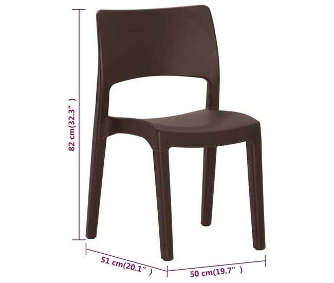 2 Sillas modernas de jardín de plástico Antracita