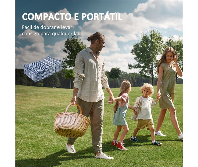 Alfombra de Exterior PP Outsunny Azul