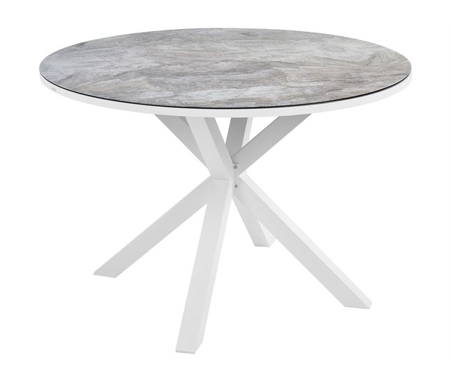 Beliani Conjunto de comedor MALETTO/COSOLETO Blanco/ Gris