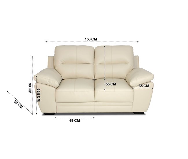 Sofá de piel RICHARD Beige