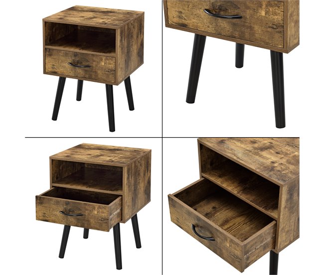 Mesa de Noche Gävle con Cajón aglomerado/madera 42 Madera