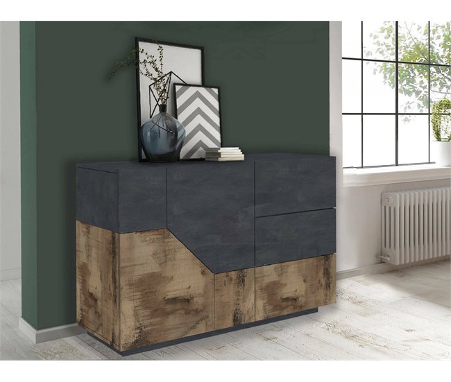 Aparador efecto madera 140 Gris/ Madera