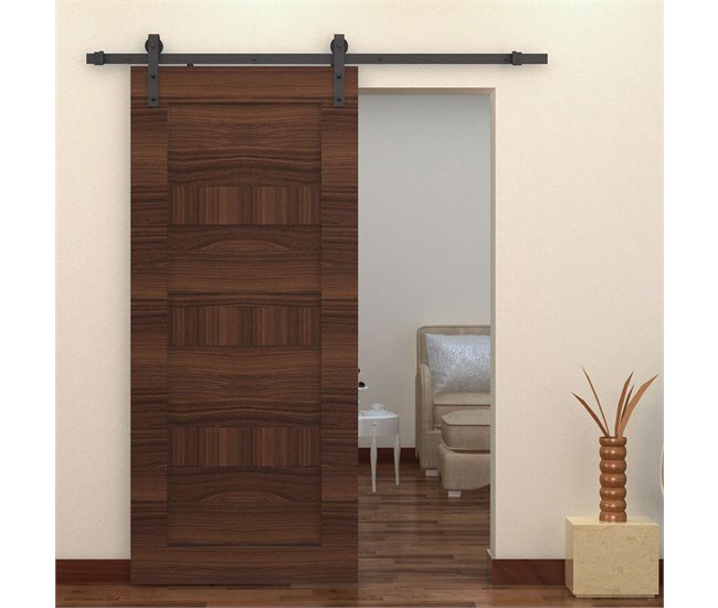 Montaje Puerta Corredera Acero de Carbono HOMCOM 200 Marron
