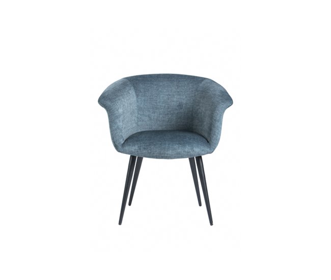 Silla de comedor RIZOS tapizada en tela Azul