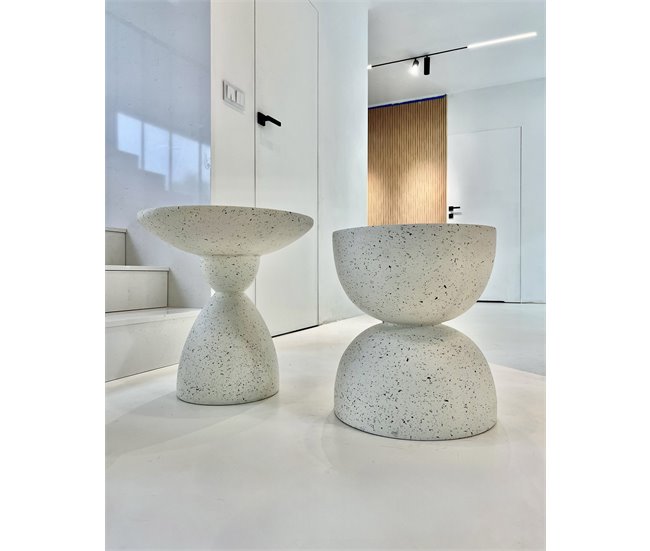 Beliani Mesa auxiliar CAFFI Crema