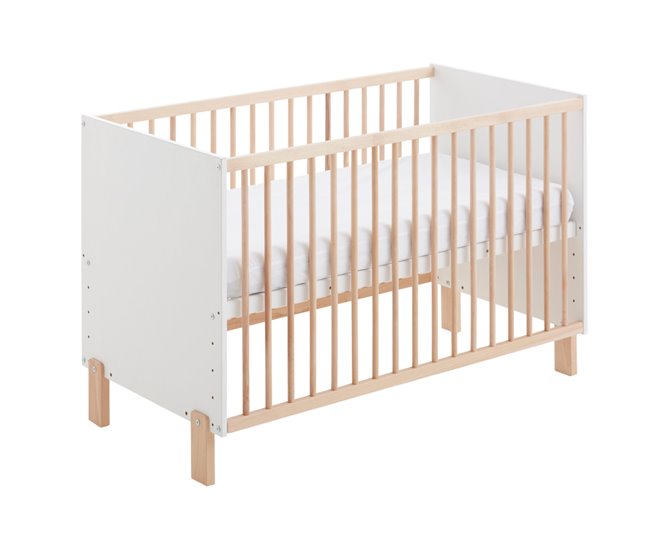 Cuna colecho Umami + Barandillas + 4 ruedas Blanco/ Madera