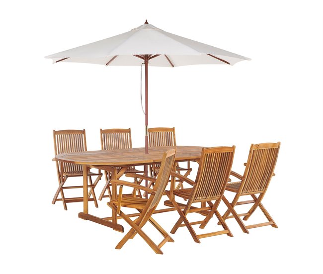 Beliani Conjunto de comedor MAUI Marron