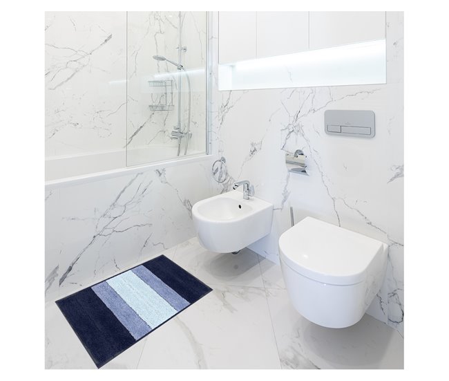 Acomoda Textil – Alfombra de Baño Suave y Absorbente para Ducha. 40x60 Azul