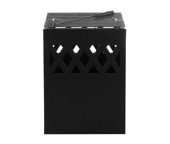 Beliani Fogón de madera SHIGA Negro