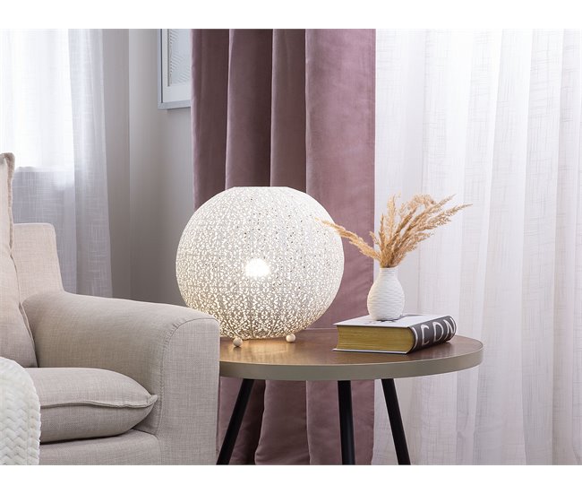 Beliani Lámpara de mesa FINKE Blanco