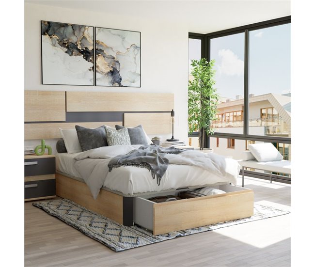 Canapé Luxury Max 3D 135x190 Roble Gris