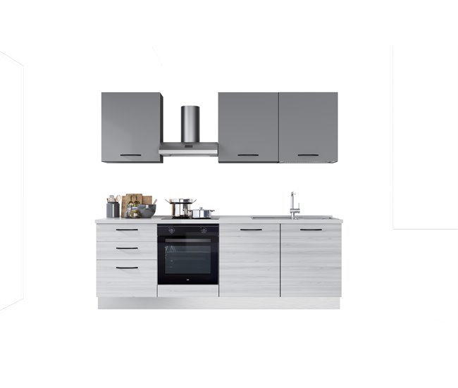 Cocina GILDA 2.0 Derecha Blanco/ Gris