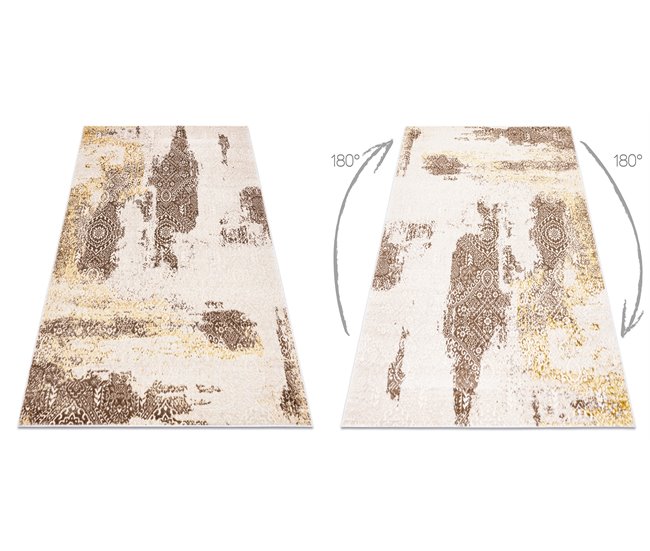Alfombra MEFE moderna 8731 Rosetón vintage Structural 140x190 Beige