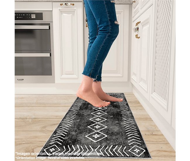 Alfombra De 160 X 230Cm 230x160 Gris Azul