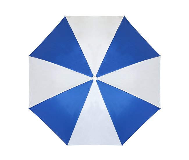 Acomoda Textil - Sombrilla de Playa con Protección. Blanco/ Azul