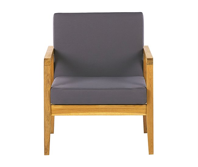 Beliani Conjunto longue Madera de acacia PALLANO Gris Oscuro