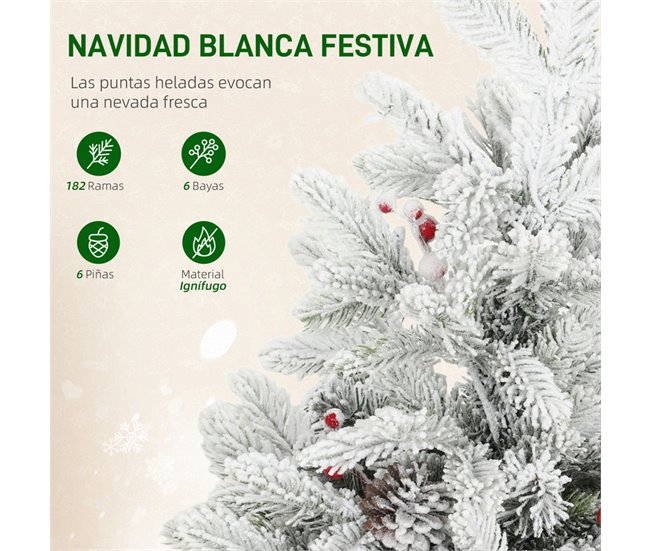 Árbol de Navidad Plástico, Lino HOMCOM, hogar - decoración Verde