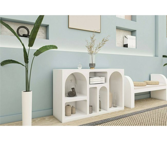 Aparador com efeito madeira 120 Blanco