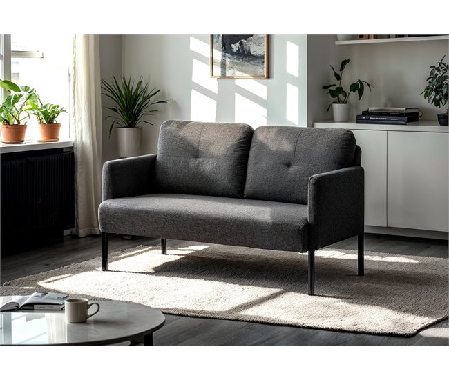 Sofá 2 plazas color gris oscuro POP Gris Oscuro