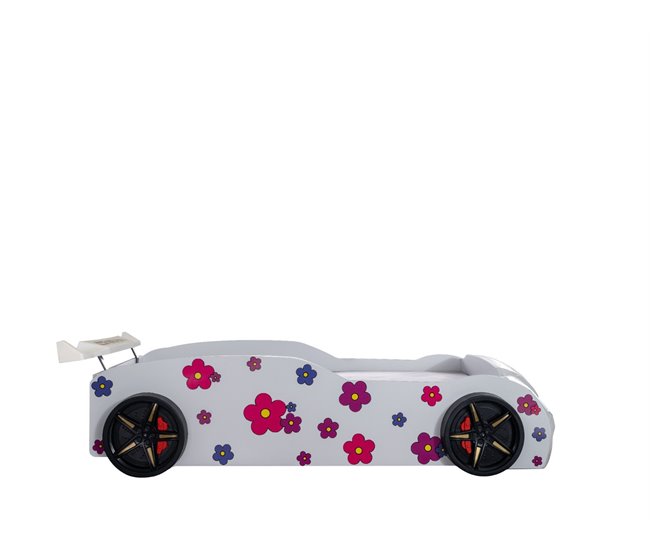 Cama coche 90X190 HAWAI con Led´s en frente Blanco