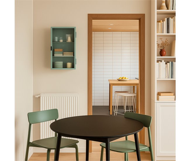 Armario de pared Zundert puerta de vidrio [en.casa] 35 Blanco