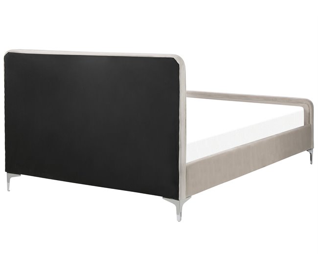 Beliani Cama Terciopelo LUNAN 146x215 Gris