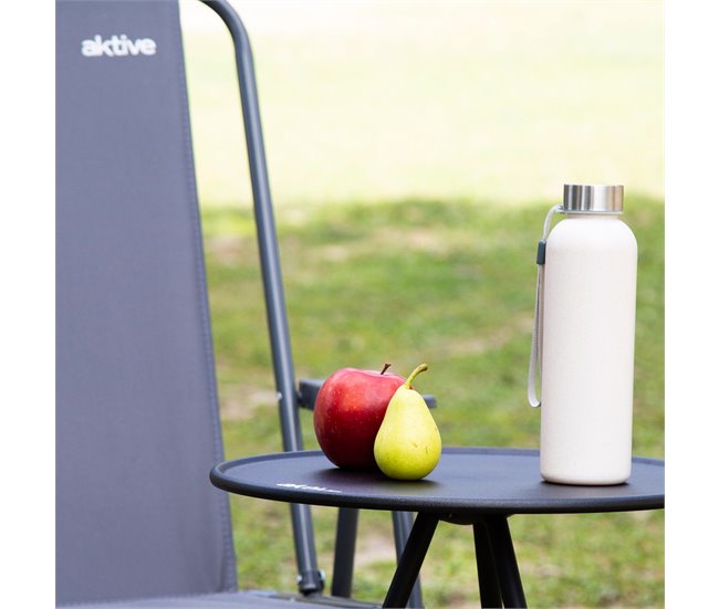 Aktive mesa plegable de camping redonda ligera y compacta Negro