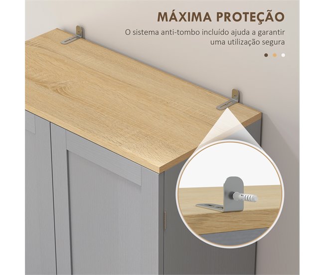Alacena de Cocina Melamina de Madera HOMCOM, hogar - cocina Gris