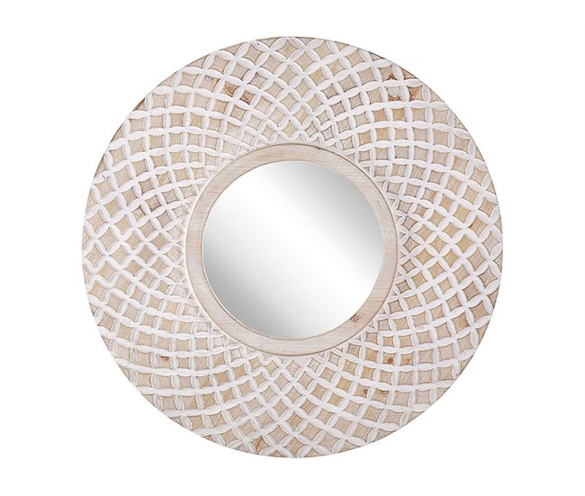 Beliani Espejo decorativo POMARO Marron