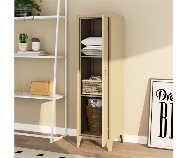 Casillero metálico Kurikka con 3 compartimientos acero Blanco