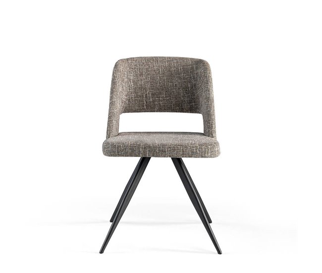 ANGEL CERDA Silla comedor tapizada tela gris Negro