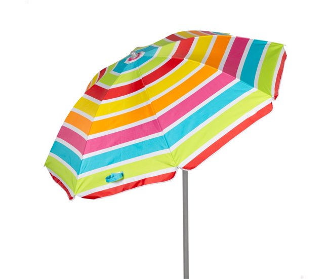 Aktive Sombrilla de playa inclinable rayas UV50 Multicolor