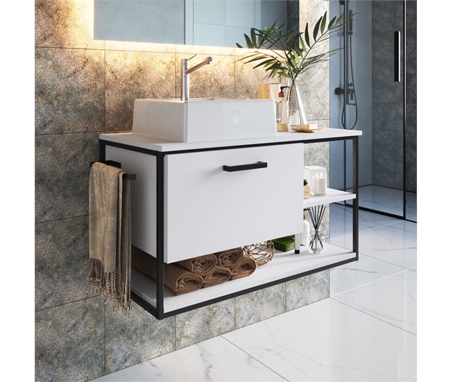 Mueble De Baño Con Encimera 80 Blanco